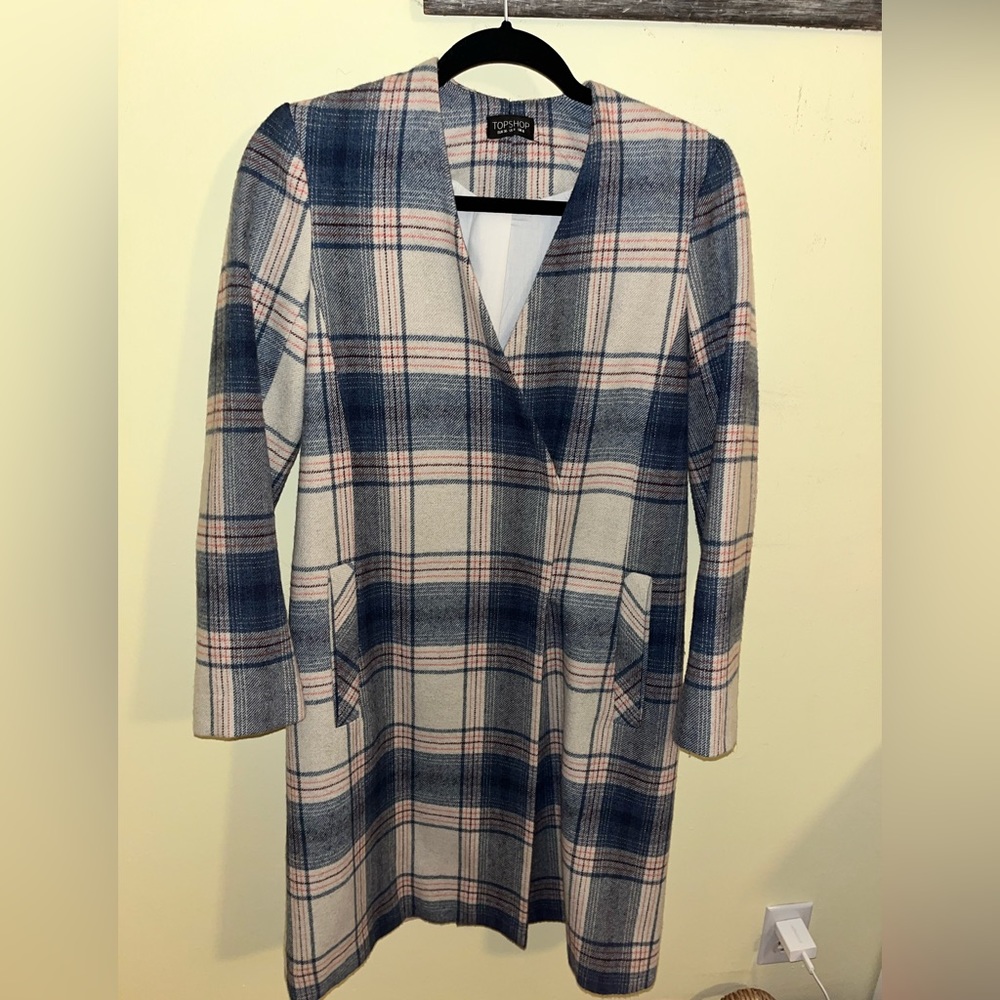 Topshop plaid coat
